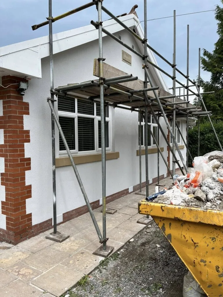 Scaffold front elevation render complete